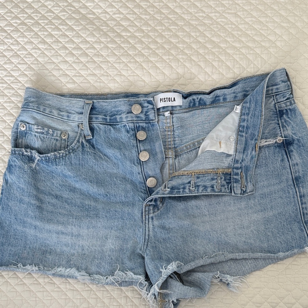 Pistola Faded Blue Denim Cutoff Shorts